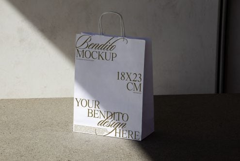 Small Paper Bag D 02 Mockup
