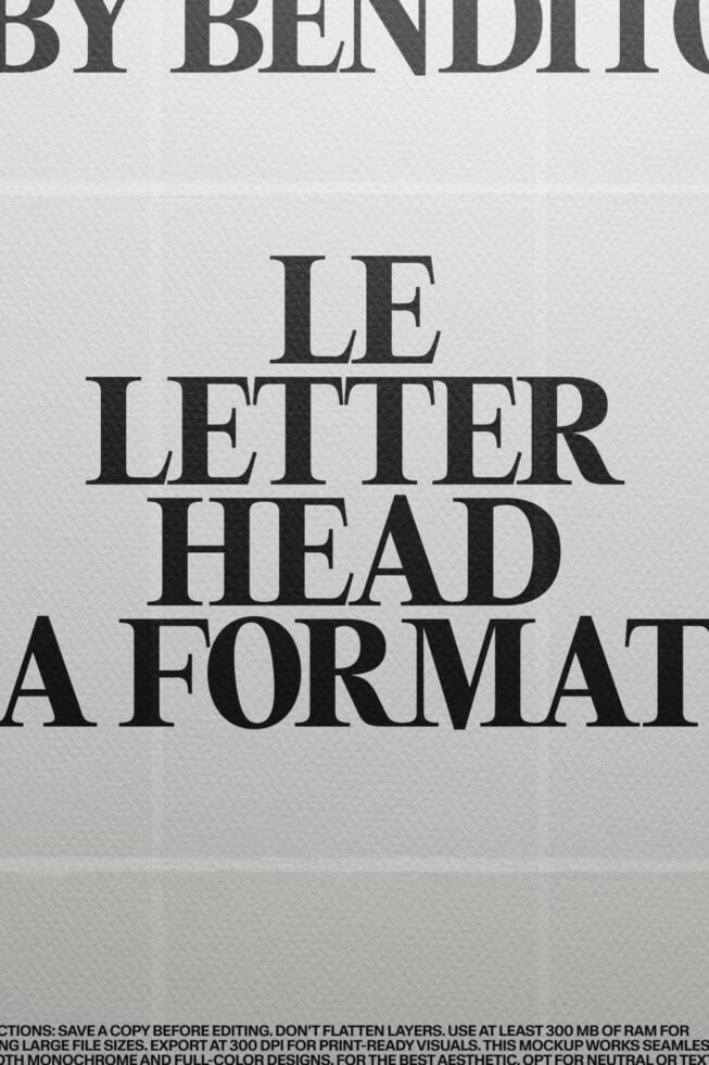 Le Letterhead LB26W34 Mockup