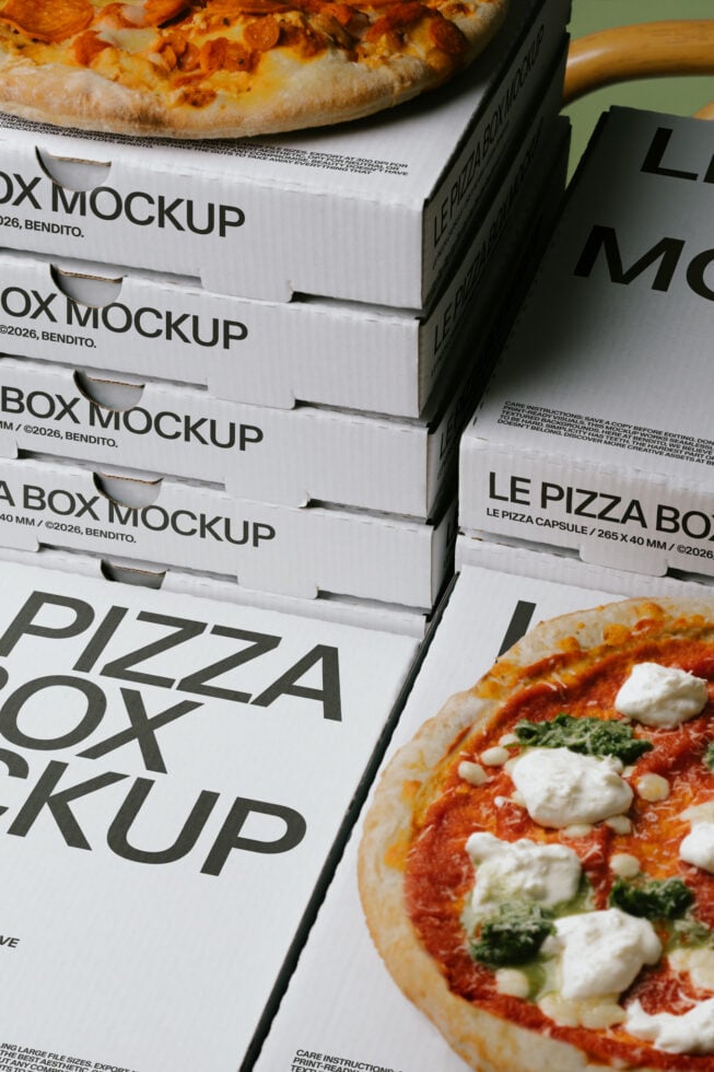 Le Pizza Box LB26W2807 Mockup