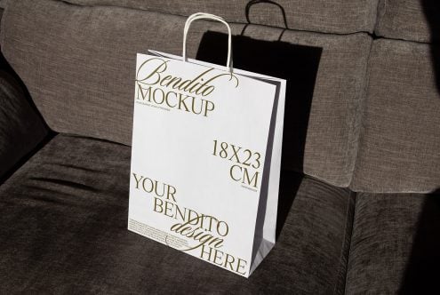 Small Paper Bag F 04 Mockup