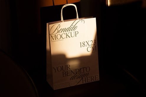 Small Paper Bag F 01 Mockup