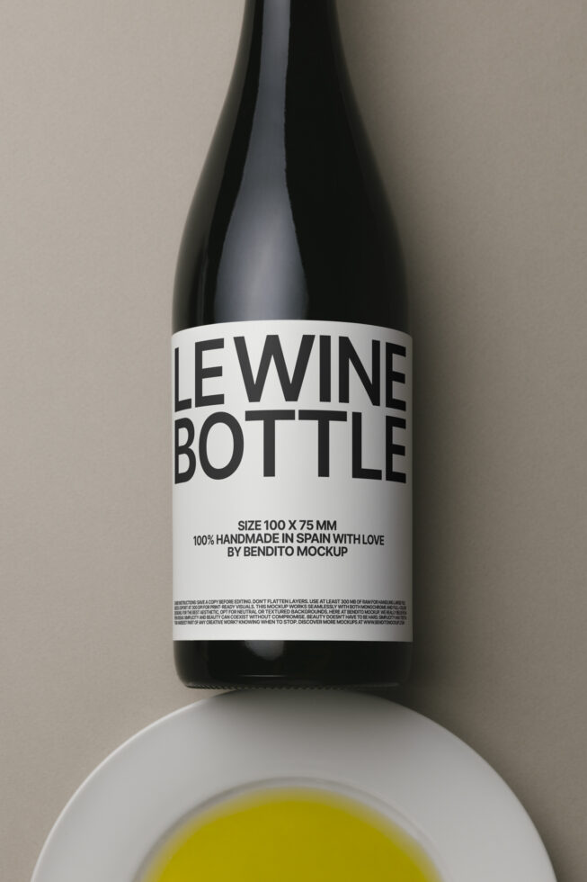 Le Wine Bottle LB25W30 Mockup