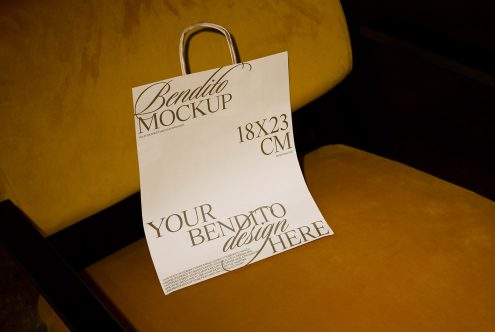 Small Paper Bag F 03 Mockup