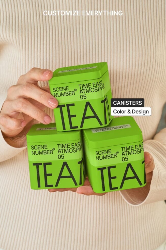 S#5 TEA Square Tin Canister 02 Mockup