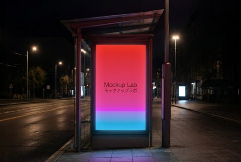 Bus Stop 02ML Mockup