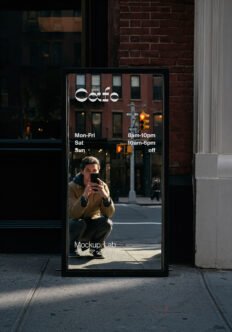 A-Frame Mirror Sign 04ML Mockup