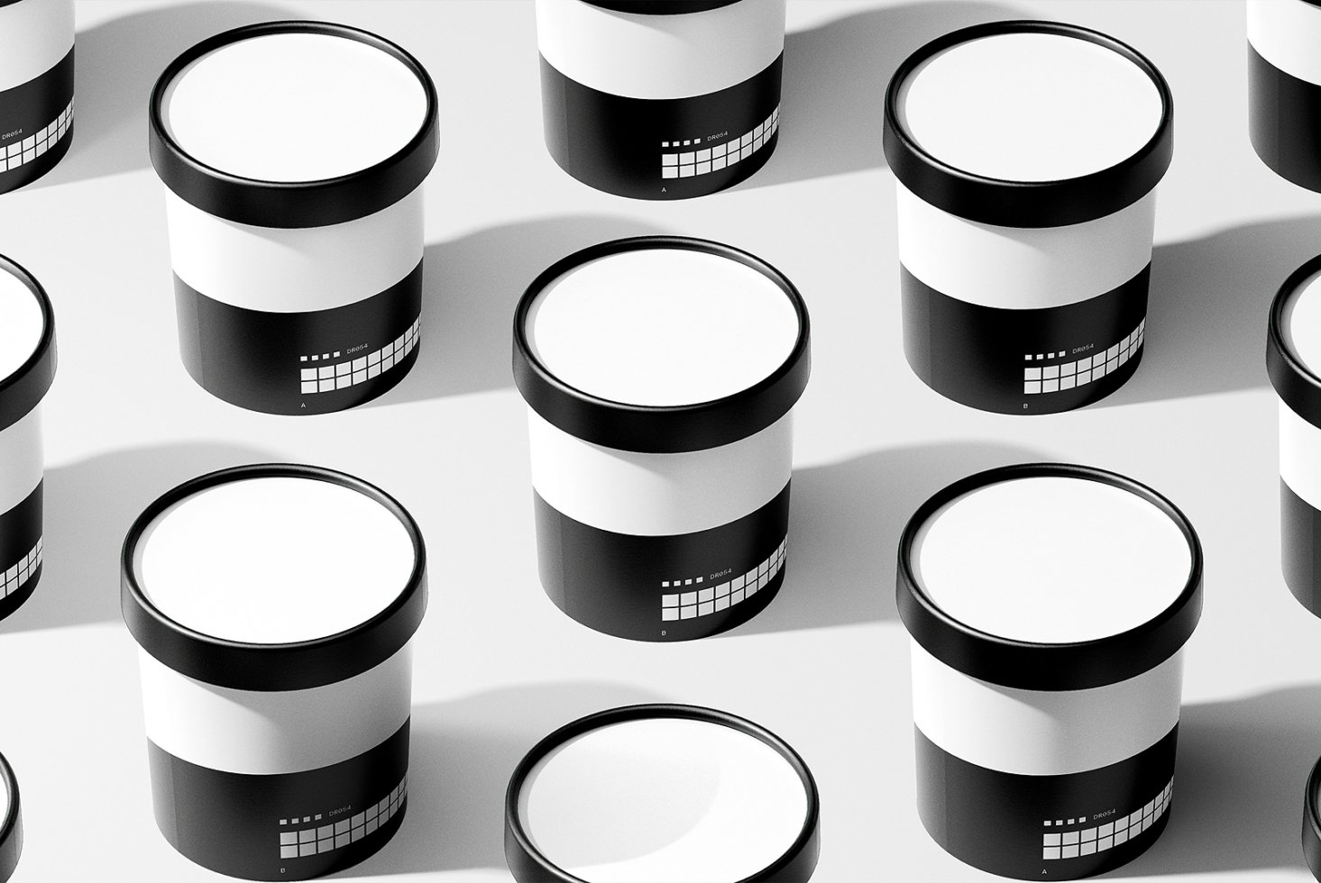 Ice Cream Tub Grid Mockup