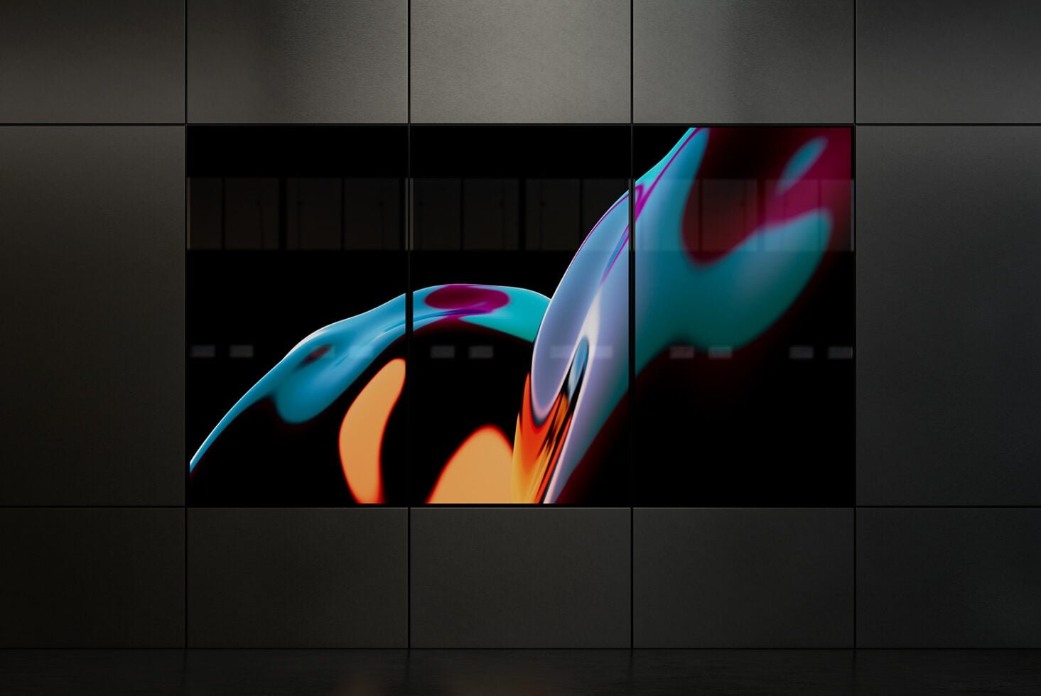 Vertical Displays (Triple) Mockup