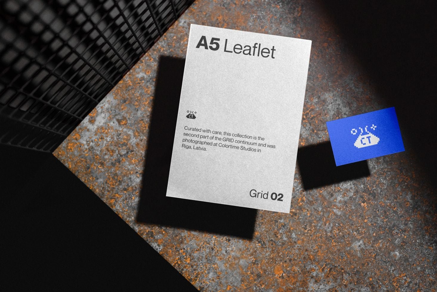 A5 Leaflet + Business Card Mockup GRID 02