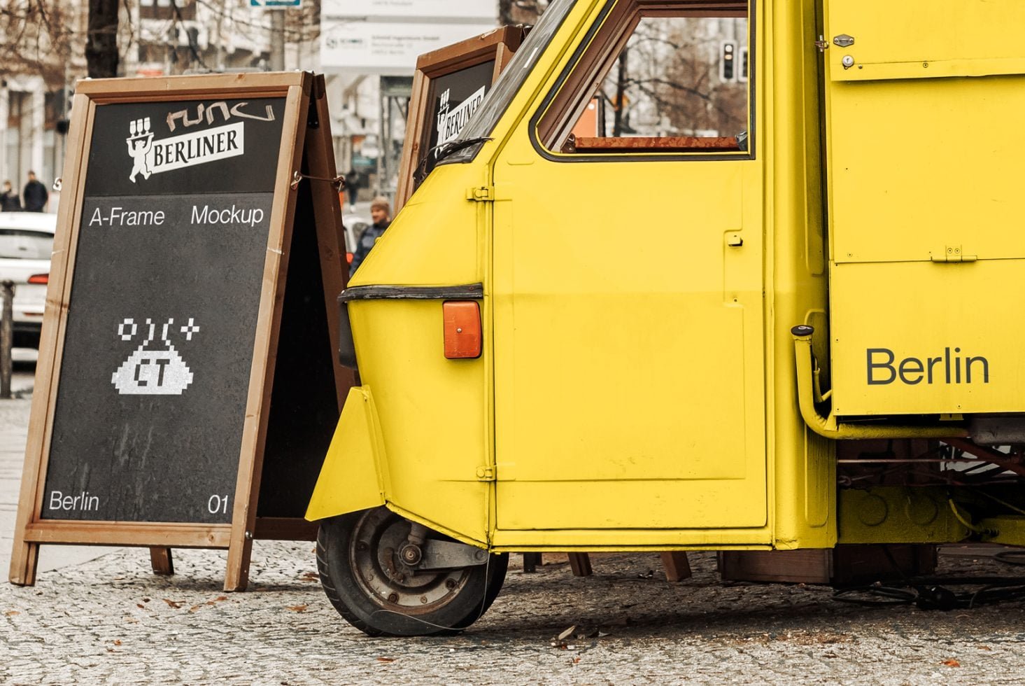 Delivery Truck + A-Frame Mockup preview 3