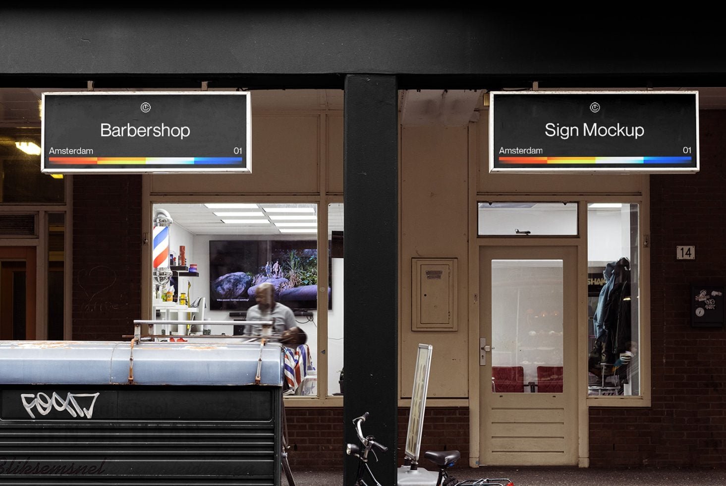 Barbershop Sign Mockup AMS01