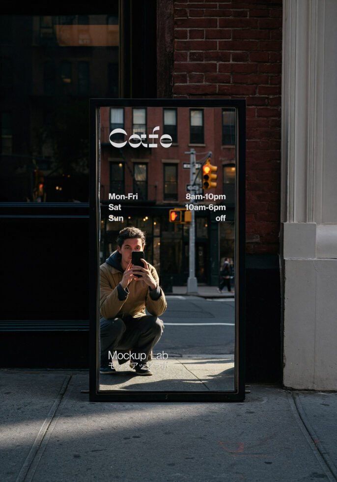 A-Frame Mirror Sign 04ML Mockup preview 3