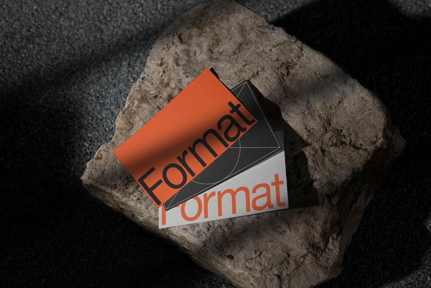 Format Business Cards X3 Set Mockup
