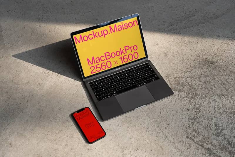 MacBook Pro & iPhone 12 Pro D03 Mockup
