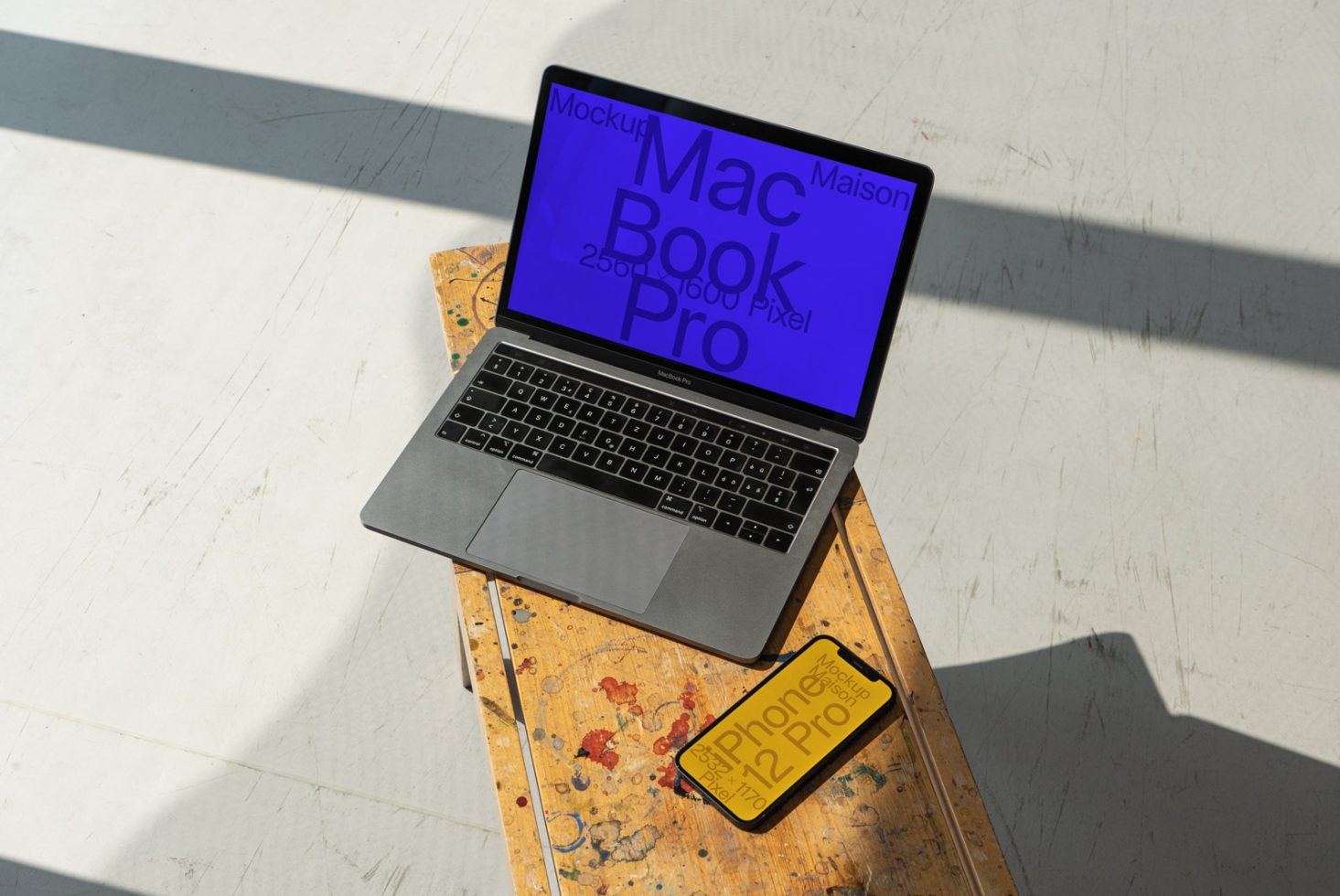 MacBook Pro & iPhone 12 Pro E07 Mockup preview 1