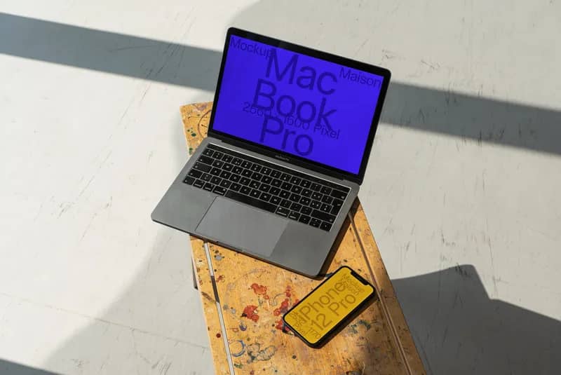 MacBook Pro & iPhone 12 Pro E07 Mockup