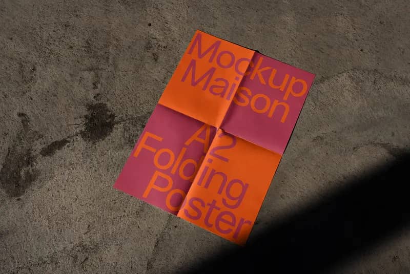 Folding Poster D01 Mockup