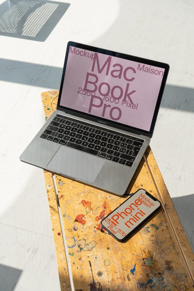 MacBook Pro & iPhone 12 Pro E09 Mockup